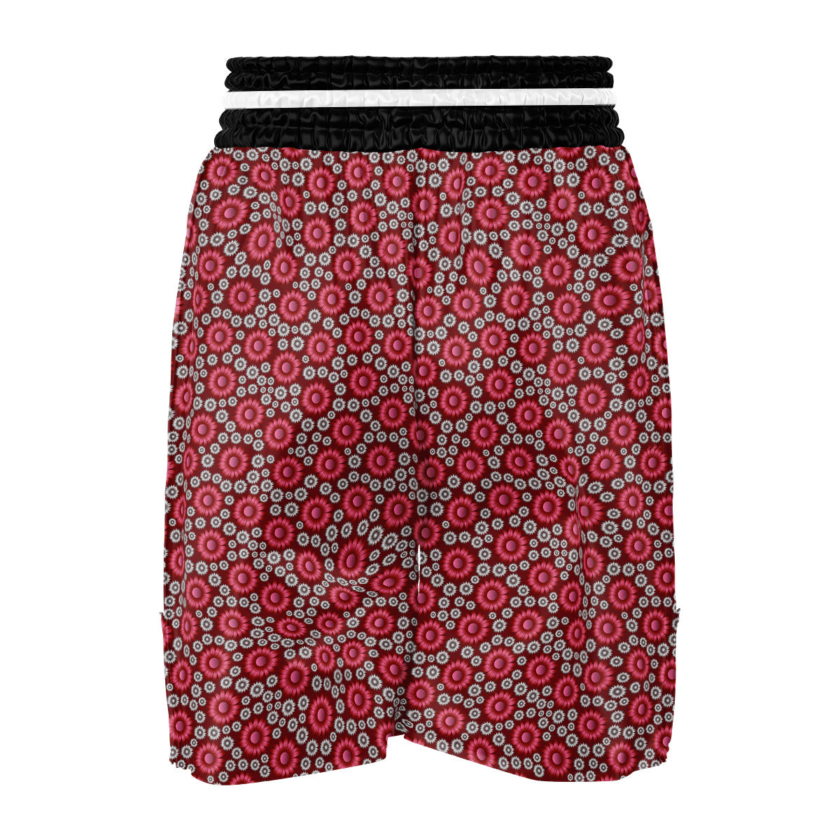 Sunflower Burgundy Print Pattern Boxing Shorts-grizzshop