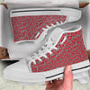 Sunflower Burgundy Print Pattern White High Top Shoes-grizzshop