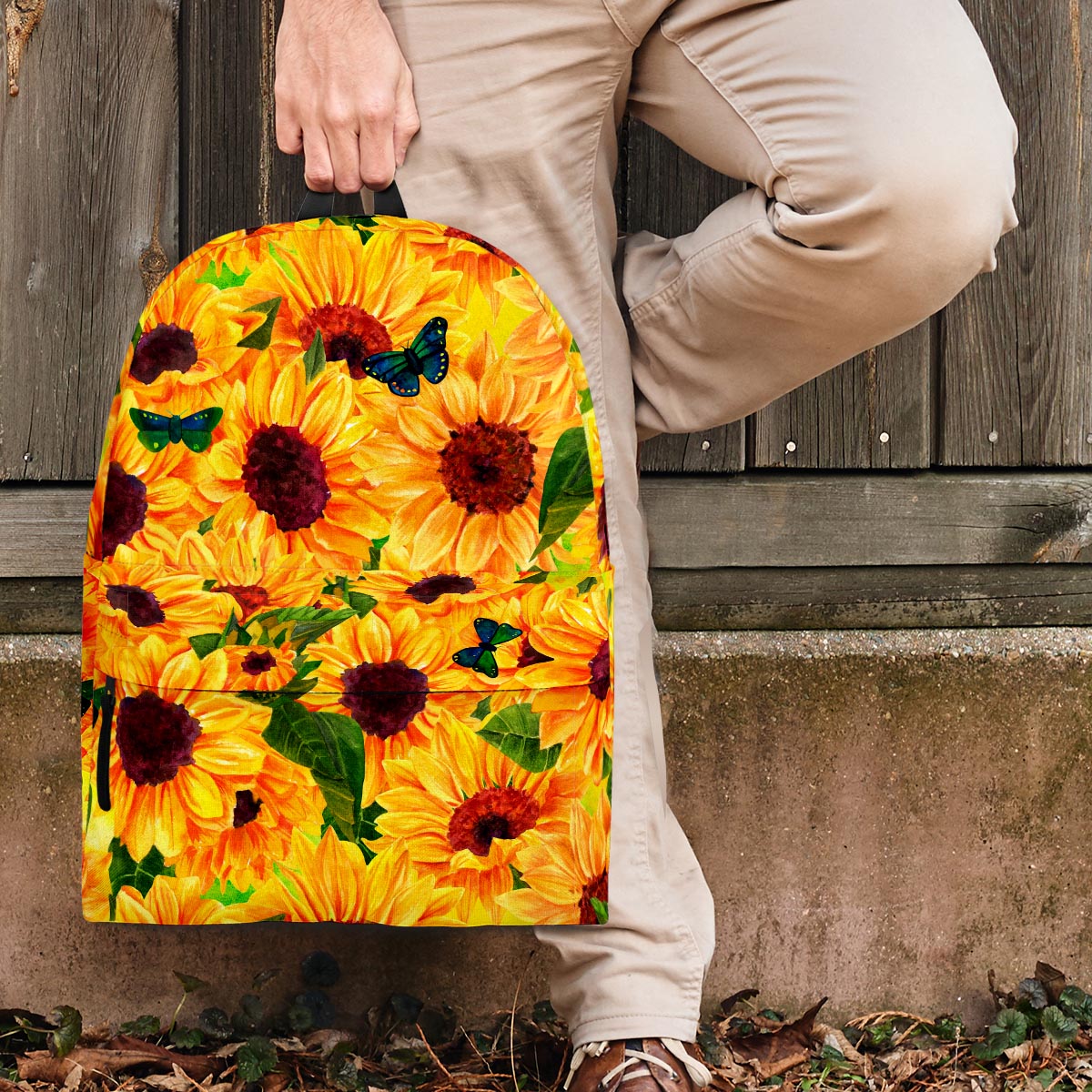 Sunflower Butterfly Backpack-grizzshop