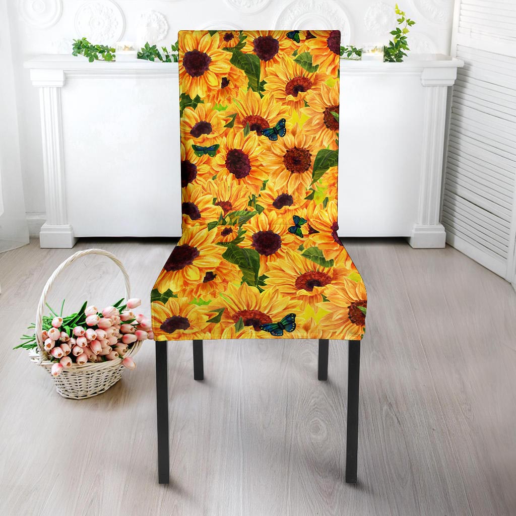 Sunflower Butterfly Chair Cover-grizzshop