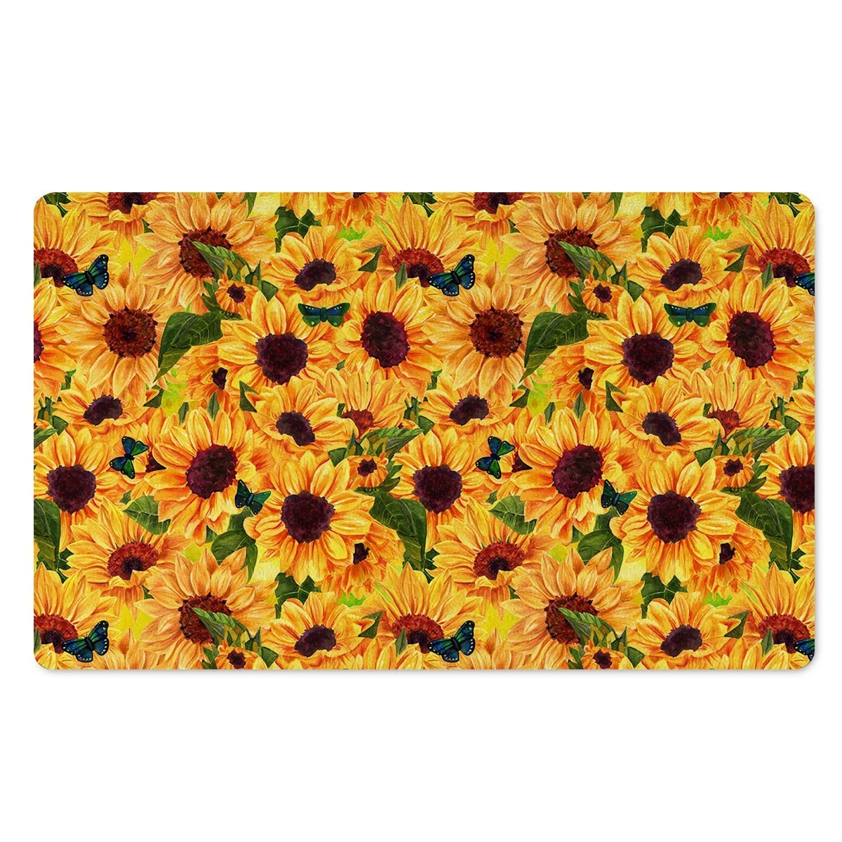 Sunflower Butterfly Door Mat-grizzshop