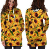 Sunflower Butterfly Hoodie Dress-grizzshop