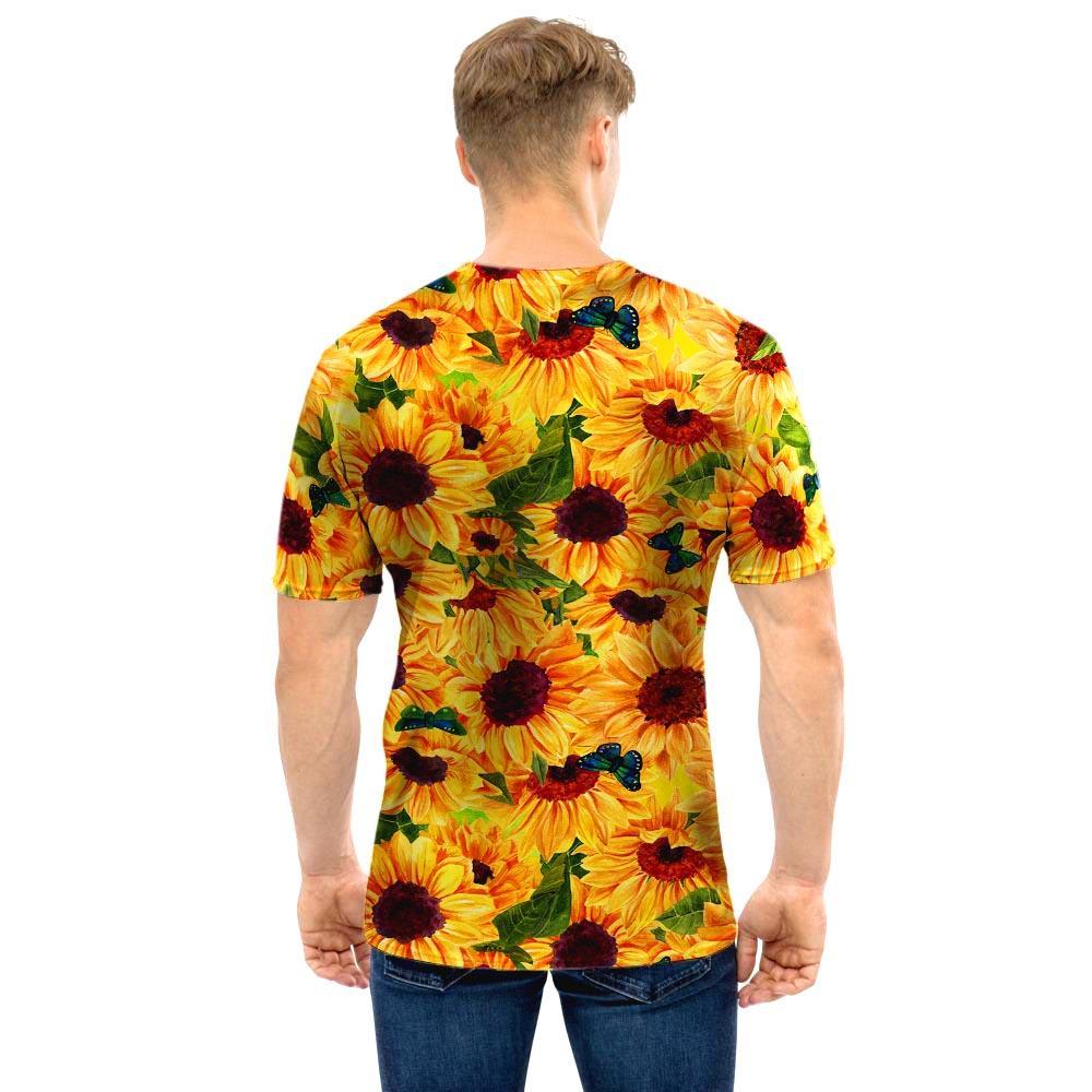 Sunflower Butterfly Men T Shirt-grizzshop