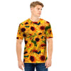 Sunflower Butterfly Men T Shirt-grizzshop