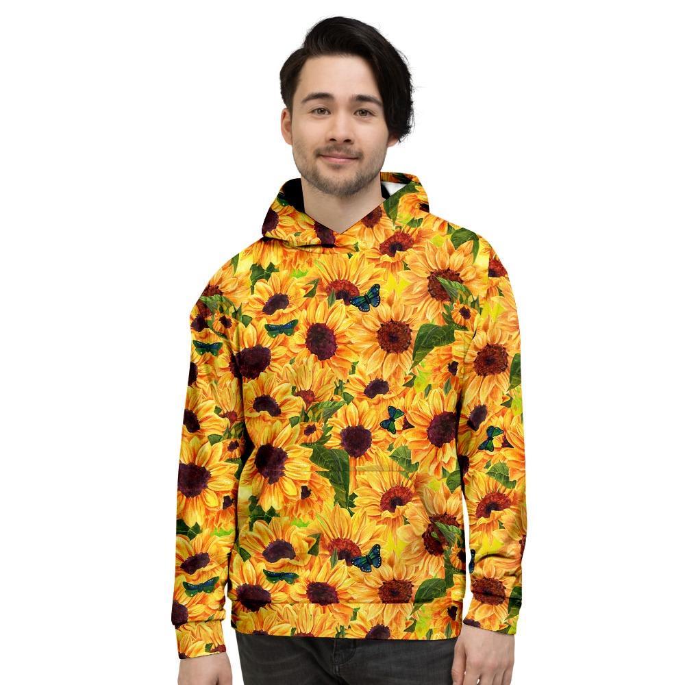 Sunflower Butterfly Men's Hoodie-grizzshop