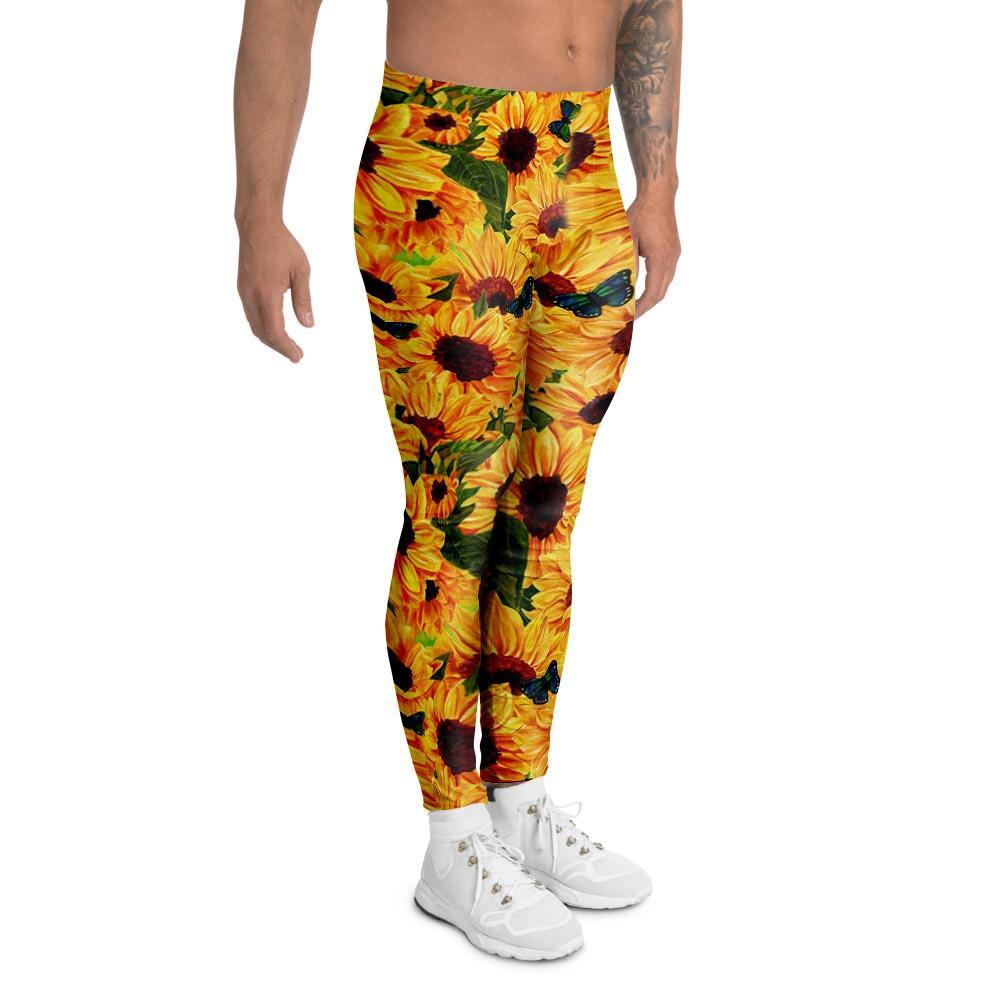 Sunflower Butterfly Men's Leggings-grizzshop