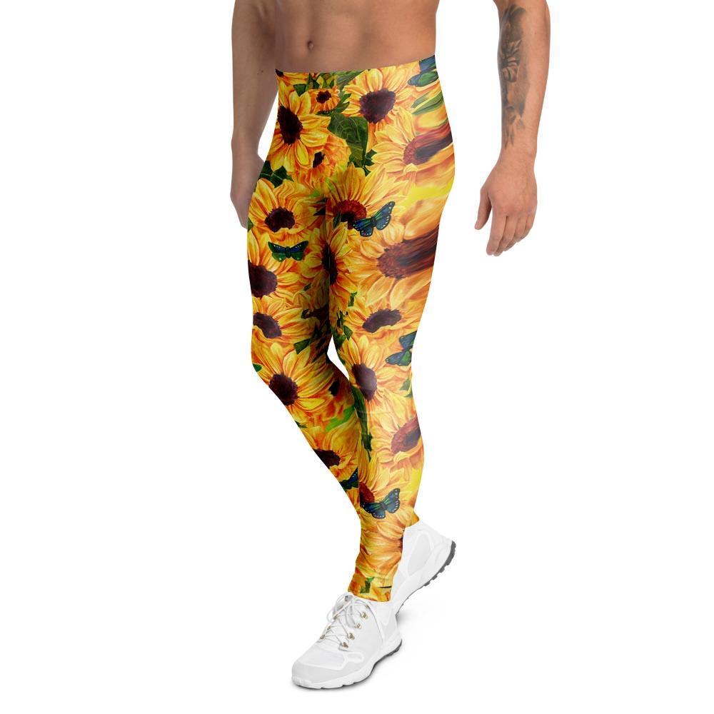 Sunflower Butterfly Men's Leggings-grizzshop