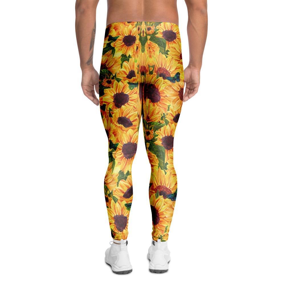 Sunflower Butterfly Men's Leggings-grizzshop