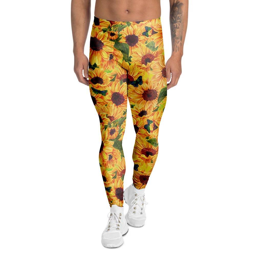 Sunflower Butterfly Men's Leggings-grizzshop