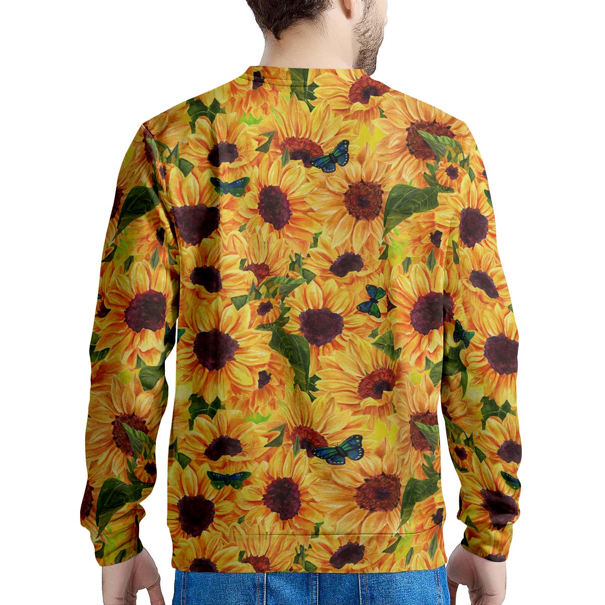 Sunflower Butterfly Men's Sweatshirt-grizzshop
