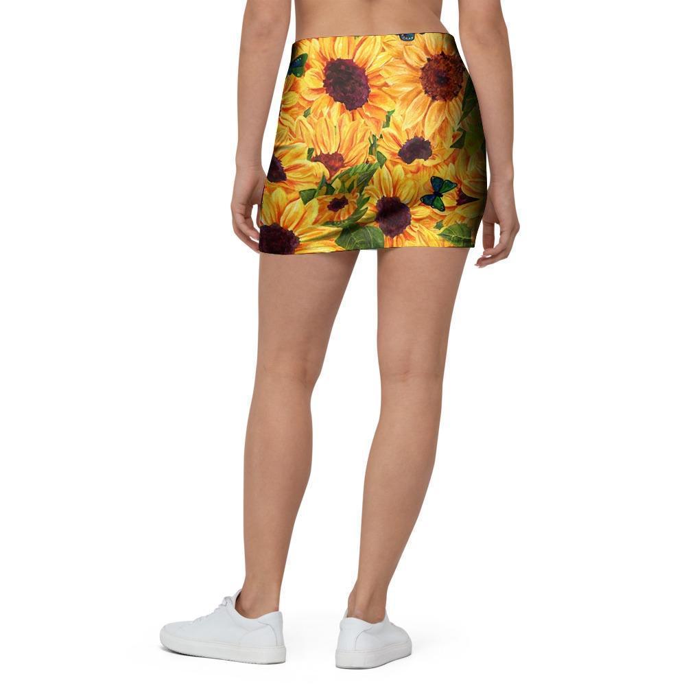 Sunflower Butterfly Mini Skirt-grizzshop