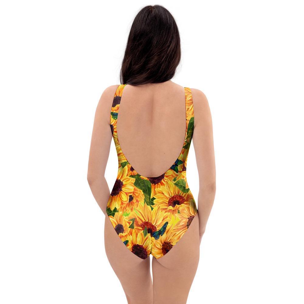 Sunflower Butterfly One Piece Swimsuite-grizzshop