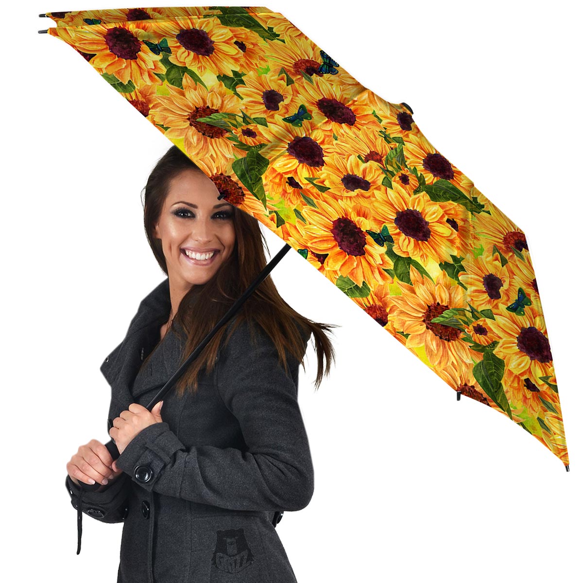 Sunflower Butterfly Umbrella-grizzshop