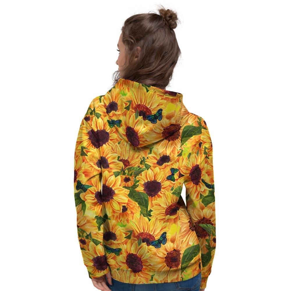 Sunflower Butterfly Women's Hoodie-grizzshop