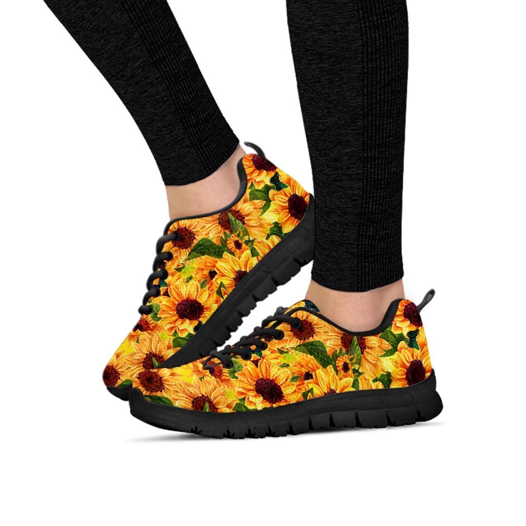 Sunflower Butterfly Women's Sneakers-grizzshop