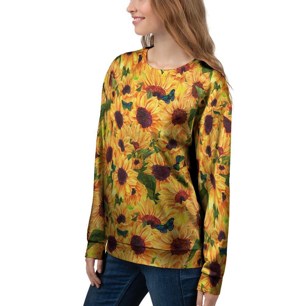 Sunflower Butterfly Women's Sweatshirt-grizzshop