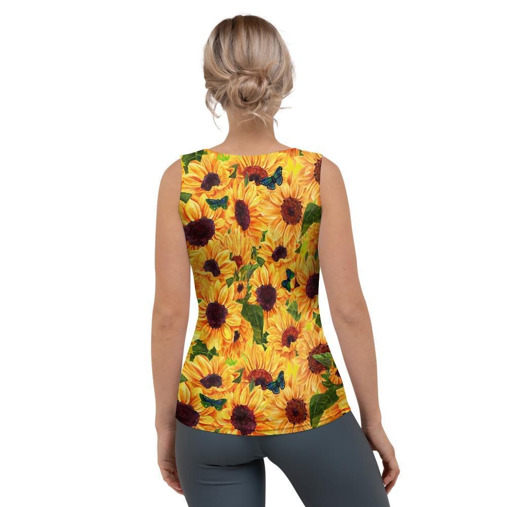 Sunflower Butterfly Women's Tank Top-grizzshop