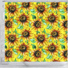 Sunflower Cartoon Pattern Print Bathroom Shower Curtain-grizzshop