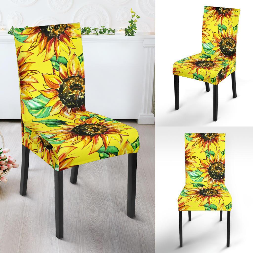 Sunflower Cartoon Pattern Print Chair Cover-grizzshop