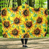 Sunflower Cartoon Pattern Print Hooded Blanket-grizzshop