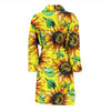 Sunflower Cartoon Pattern Print Men Long Robe-grizzshop