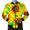 Sunflower Cartoon Pattern Print Men's Bomber Jacket-grizzshop