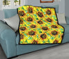 Sunflower Cartoon Pattern Print Quilt-grizzshop