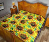 Sunflower Cartoon Pattern Print Quilt-grizzshop