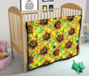 Sunflower Cartoon Pattern Print Quilt-grizzshop