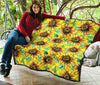 Sunflower Cartoon Pattern Print Quilt-grizzshop