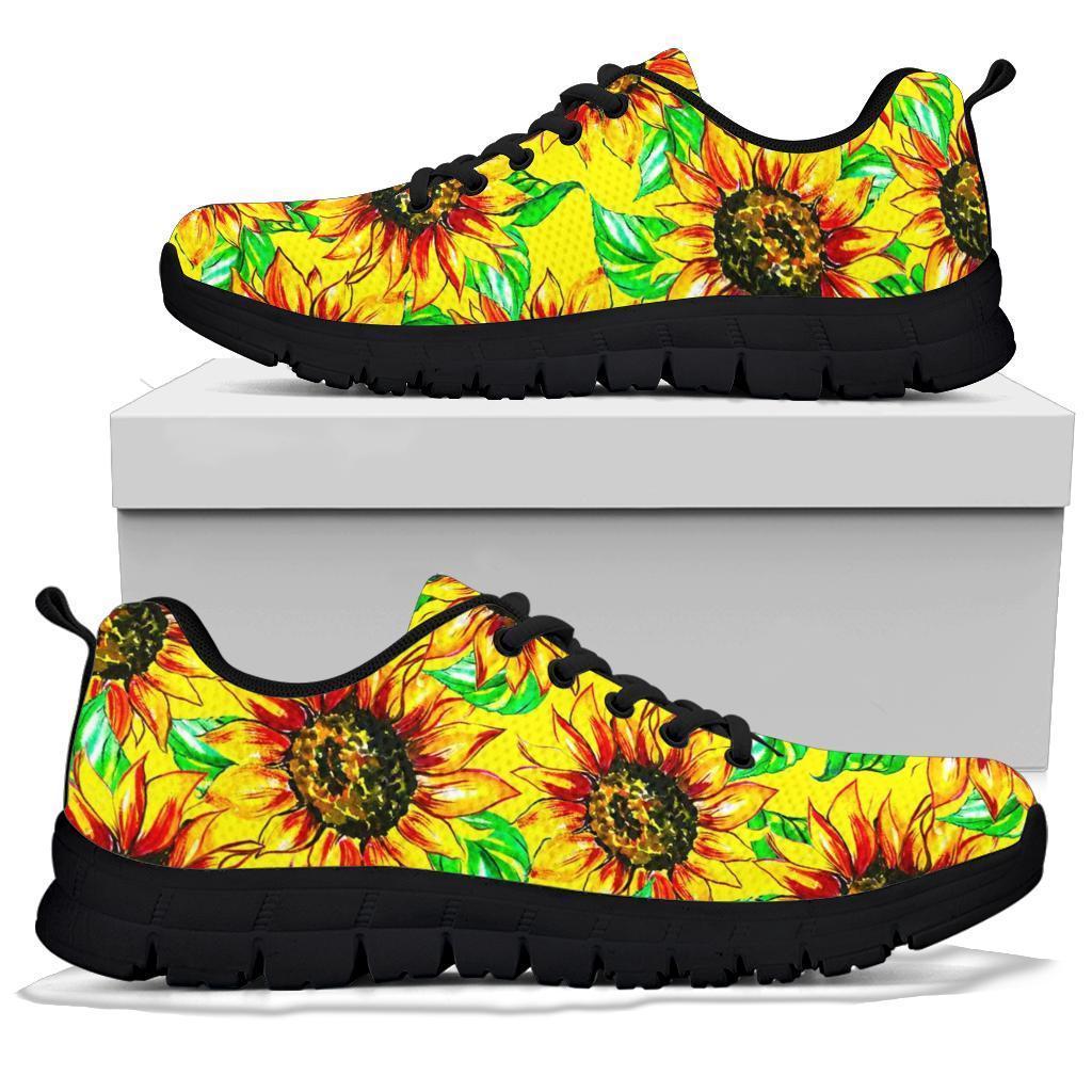 Sunflower Cartoon Pattern Print Sneaker Shoes For Men Women-grizzshop