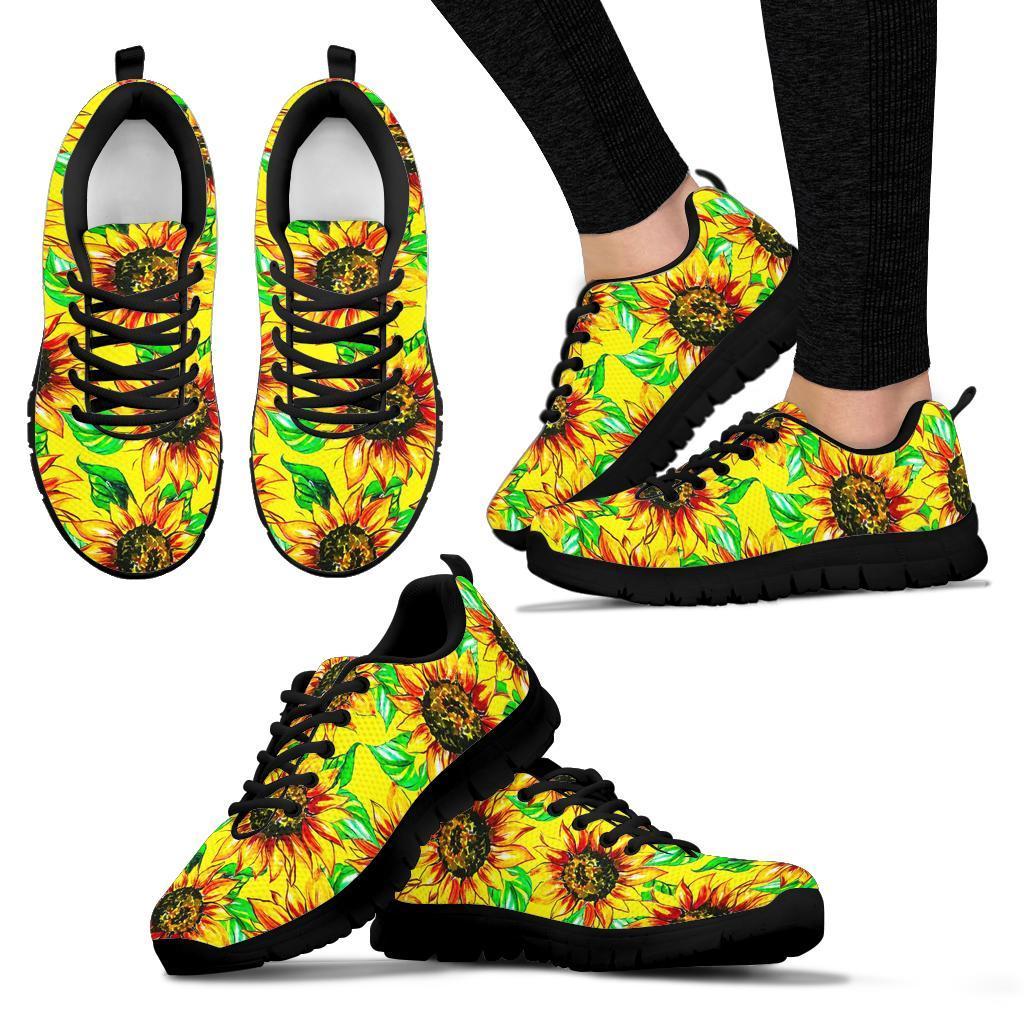 Sunflower Cartoon Pattern Print Sneaker Shoes For Men Women-grizzshop