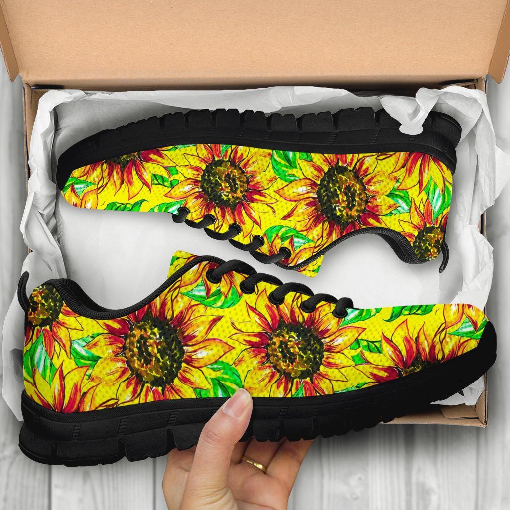 Sunflower Cartoon Pattern Print Sneaker Shoes For Men Women-grizzshop