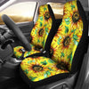 Sunflower Cartoon Pattern Print Universal Fit Car Seat Covers-grizzshop