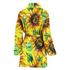 Sunflower Cartoon Pattern Print Women Long Robe-grizzshop