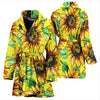 Sunflower Cartoon Pattern Print Women Long Robe-grizzshop