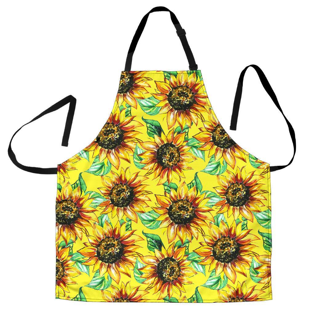 Sunflower Cartoon Pattern Print Women's Apron-grizzshop