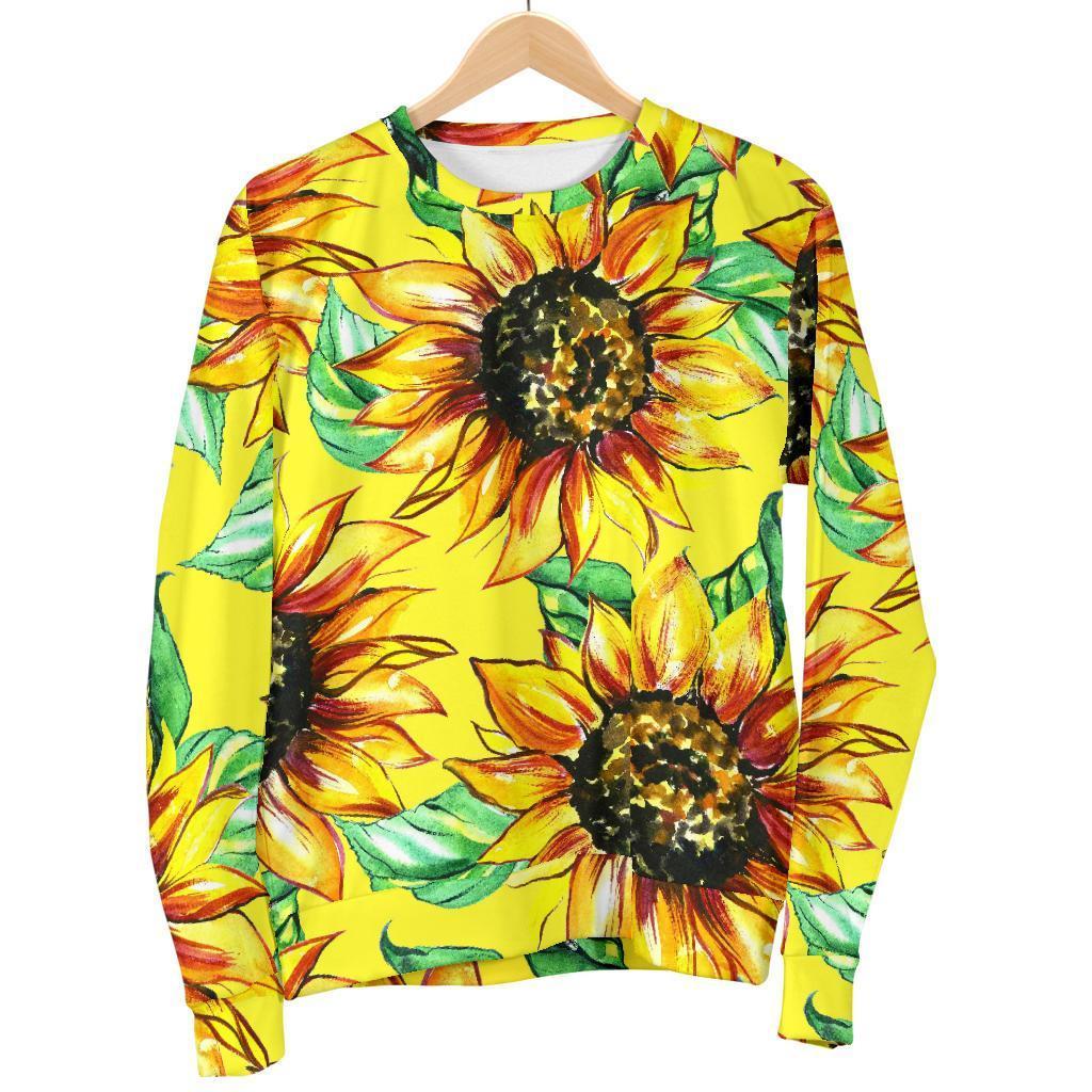 Sunflower Cartoon Pattern Print Women's Sweatshirt-grizzshop