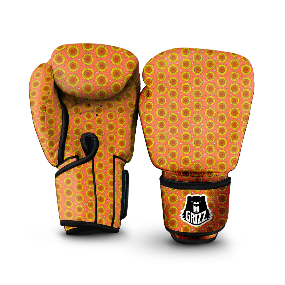 Sunflower Classic Vintage Print Pattern Boxing Gloves-grizzshop