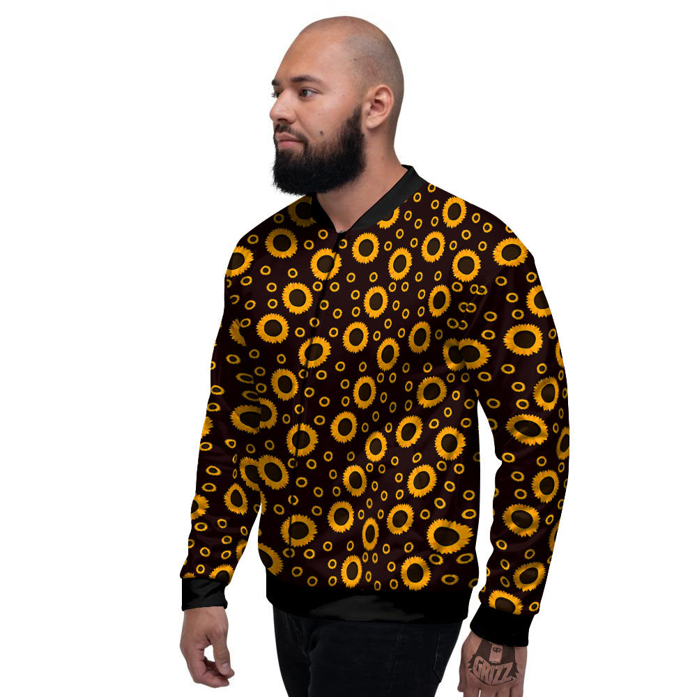Sunflower Dark Print Pattern Men's Bomber Jacket-grizzshop
