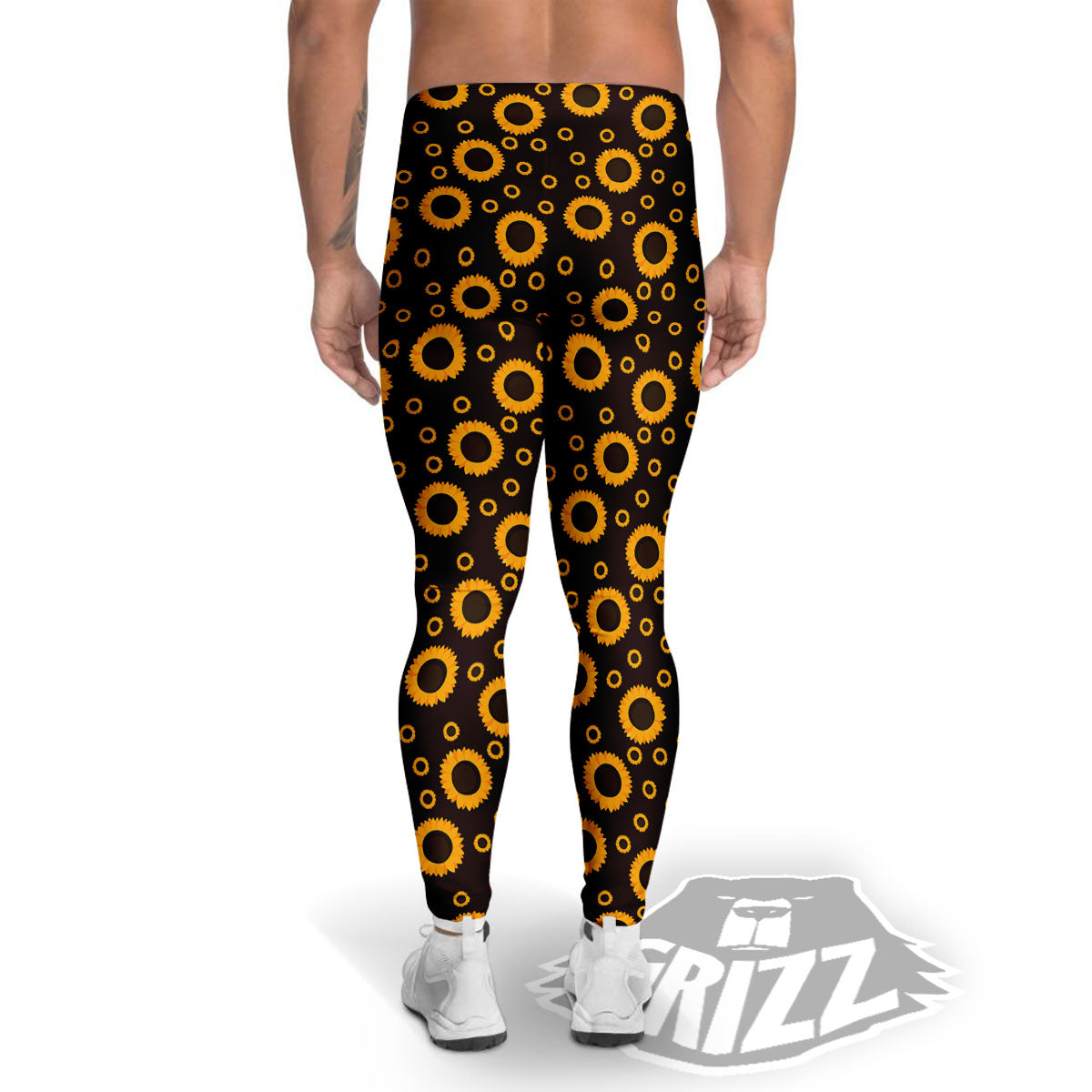 Sunflower Dark Print Pattern Men's Leggings-grizzshop