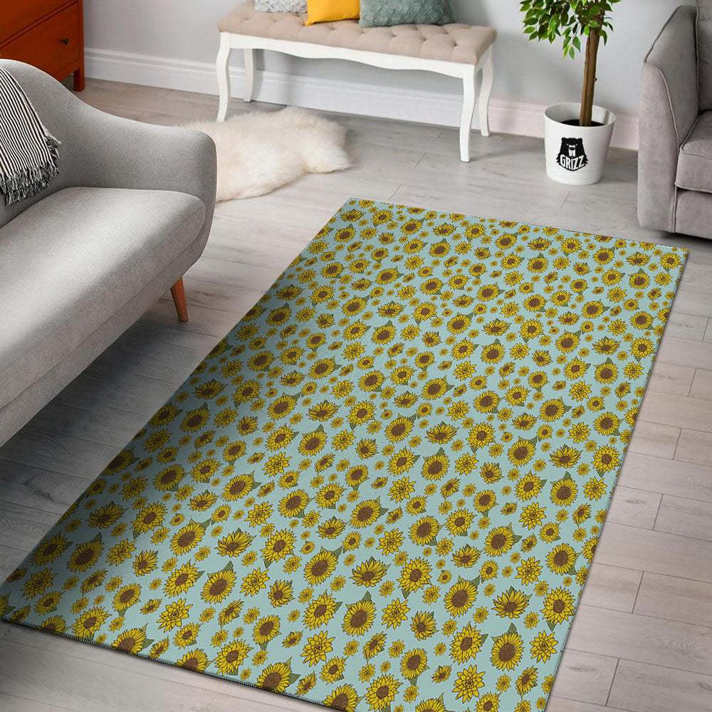 Sunflower Doodle Print Pattern Floor Mat-grizzshop