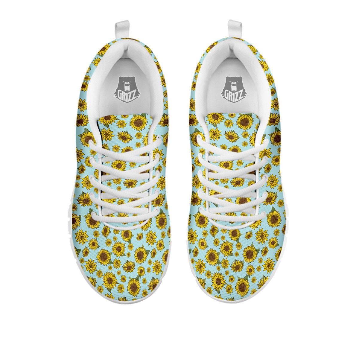 Sunflower Doodle Print Pattern White Sneaker-grizzshop