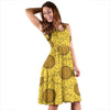 Sunflower Drawing Print Pattern Dress-grizzshop