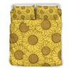 Sunflower Drawing Print Pattern Duvet Cover Bedding Set-grizzshop