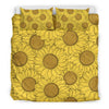 Sunflower Drawing Print Pattern Duvet Cover Bedding Set-grizzshop