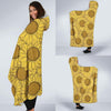 Sunflower Drawing Print Pattern Hooded Blanket-grizzshop