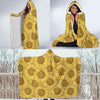 Sunflower Drawing Print Pattern Hooded Blanket-grizzshop