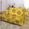 Sunflower Drawing Print Pattern Loveseat Cover-grizzshop