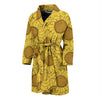 Sunflower Drawing Print Pattern Men Long Robe-grizzshop